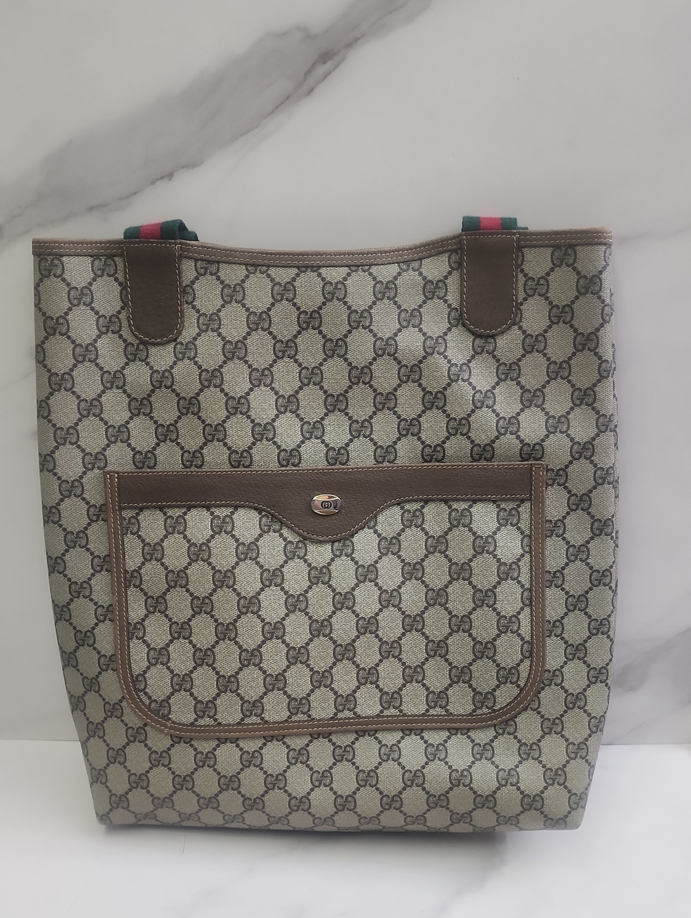 Authentic Vintage Sherry Line Gucci Supreme Tote Bag With Digital COA